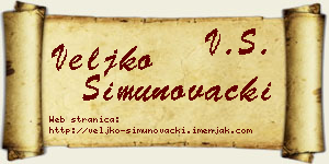 Veljko Šimunovački vizit kartica